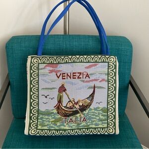 New Tapestry Market Bag, Unbranded. Venezia Italia, Japanese Characters On Back